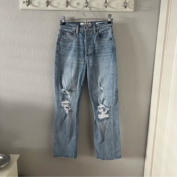 Aritzia Denim Forum The Arlo High Rise Straight Distressed Jeans - Picture 3 of 10